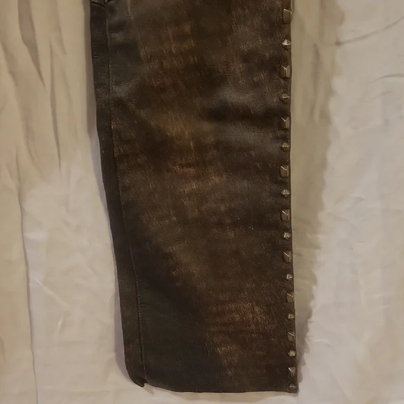 Harley-Davidson Leather Dark Brown Bootcut Pants - Picture 2 of 10